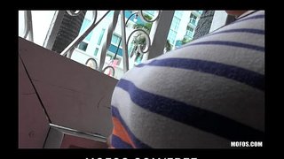 Mawr-brunette titw gariad Sabrina Taylor yn rhoi cyhoeddus mawr BJ