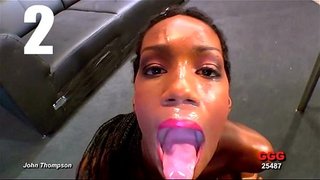 Ebony cumslut nielee yli 30 kuormaa