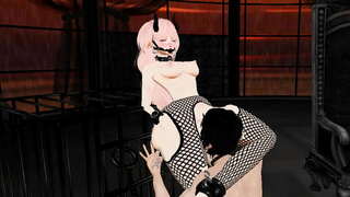 Маленькая девочка-демон получает огромный член | 3D порно